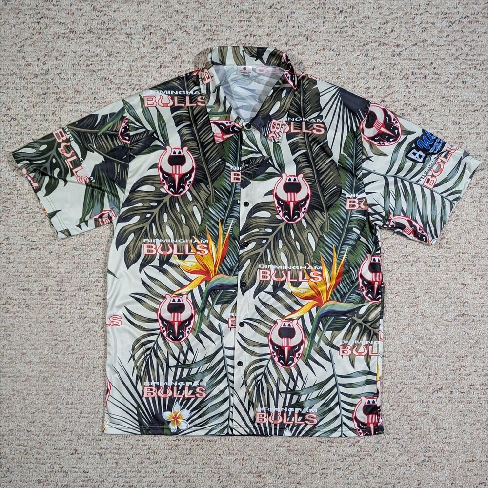 Birmingham Bulls Hawaiian Night Promo Shirt Adult XL Hockey Button Up SPHL SGA